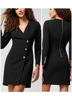 WHBM BLACK ZIP BACK BLAZER DRESS